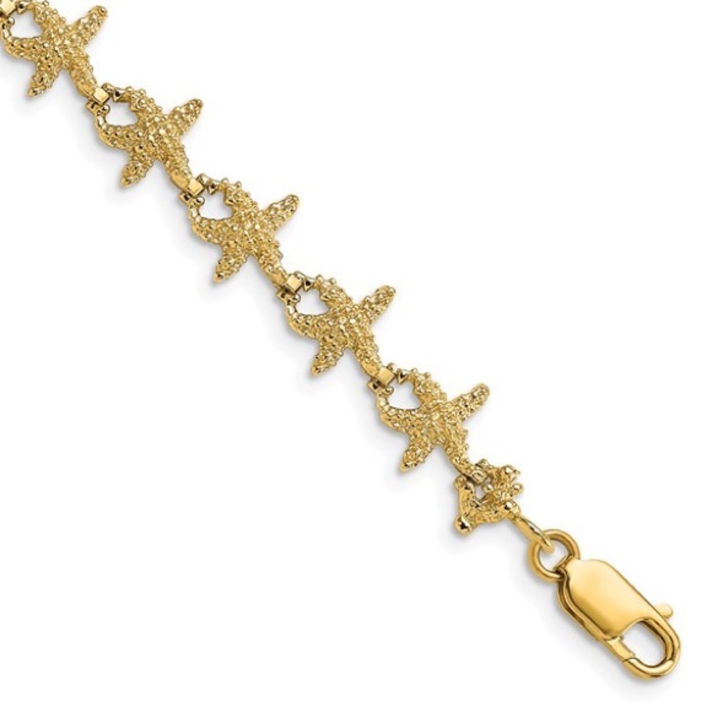 14K Yellow Gold Stunning Starfish Bracelet
